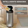 Sensorstyrd Soptunna 42 L i Rostfritt Stål med Mjukstängande Lock S...
