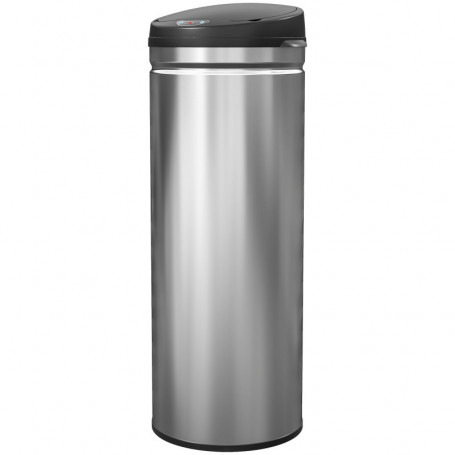 Sensorstyrd Soptunna 50 L i rostfritt stål med mjukstängande lock Silver