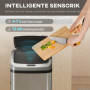 Sensorstyrd Soptunna 48 L i rostfritt stål med infraröd teknik Silver