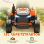 Elbil Traktor för Barn 2-i-1 med Släpvagn, Fjärrkontroll & MP3 Orange