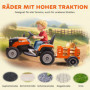 Elbil Traktor för Barn 2-i-1 med Släpvagn, Fjärrkontroll & MP3 Orange