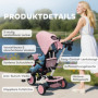 6-i-1 Trehjuling för Barn – Hopfällbar Justerbart Handtag Rosa