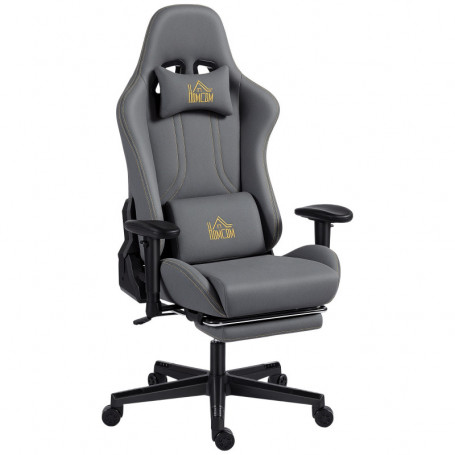 Ergonomisk Gamingstol med 3D-armstöd, Fotstöd & Syntetisk Mocka – Max 120 kg