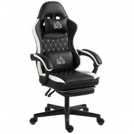 Gamingstol med Fotstöd & Ergonomiskt Stöd – Lutbar 130° Max 120 kg