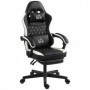 Gamingstol med Fotstöd & Ergonomiskt Stöd – Lutbar 130° Max 120 kg