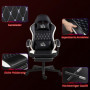 Gamingstol med Fotstöd & Ergonomiskt Stöd – Lutbar 130° Max 120 kg