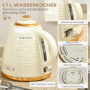 Set med Brödrost 4 Skivor och Vattenkokare 1,7L Blank Räfflad Beige