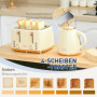 Set med Brödrost 4 Skivor och Vattenkokare 1,7L Blank Räfflad Beige