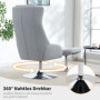 Vilfåtölj med Fotpall Skandi Ergonomisk Design, 360° Rotation Grå