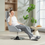 Vilfåtölj med Fotpall Skandi Ergonomisk Design, 360° Rotation Grå