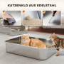 XXL Kattlåda i Rostfritt stål – rymlig, luktfri och lätt att rengöra