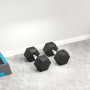 Hantelset 2 x 17,5 kg – hexagonal design med räfflat grepp
