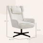 Fåtölj i Sherpa-Fleece – Ergonomisk Design med 360° Rotation Krämvit