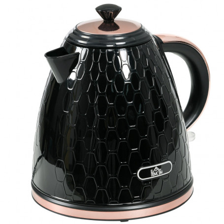 Vattenkokare 1,7 L – Snabbkokande 2200 W med Torrkokningsskydd och Filter Svart