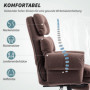 Ergonomisk Kontorsfåtölj med Fotstöd, Justerbart Ryggstöd & Tjock Stoppning Brun