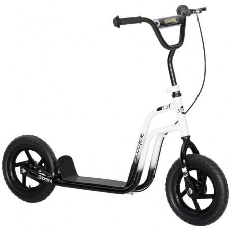 Sparkcykel för Barn med Handbroms, 12” hjul & höjdjusterbart styre Vit