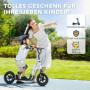 Sparkcykel för Barn med Handbroms, 12” hjul & höjdjusterbart styre Vit