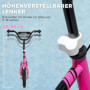 Sparkcykel för Barn med Handbroms, 12” hjul & höjdjusterbart styre Rosa