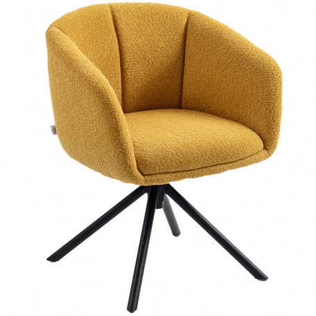 Fåtölj 360° roterande Teddy Fleece Gul
