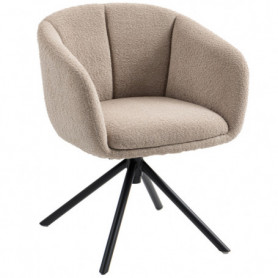 Fåtölj 360° roterande Teddy Fleece Ljusbrun