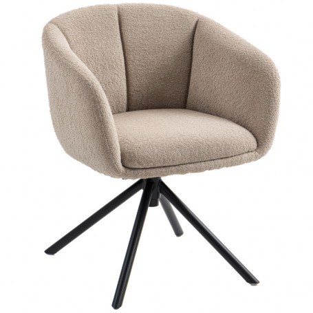 Fåtölj 360° roterande Teddy Fleece Ljusbrun