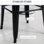 Set om 4 Stapelbara Barstolar i Metall, Sits 76 cm, Väderbeständiga...