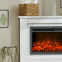 Elektrisk Kamin med Vit Trä-mantel, LED-lågor 1000 W / 2000 W, 98 x...