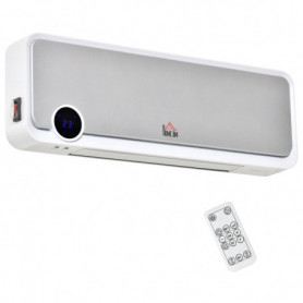 Väggmonterad Keramisk Värmefläkt med fjärrkontroll & timer, 2000 W Vit