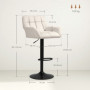 Barstolar 2-pack höj- & sänkbara med snurrfunktion & fotstöd krämvi...