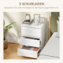 Sängbord 2-pack vit minimalistisk design med 3 lådor Trä 40×30×59,5 cm