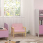 Barnfåtölj rosa manchester-look med mjuk stoppning & träram 3–8 år ...