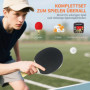 Pingis set 4 racketar & 8 bollar med skyddsväska plywood/gummi svar...