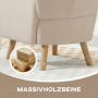 Fåtölj beige sherpa-fleece med kudde & wingback-design 77×72×106 cm...