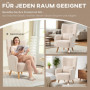 Fåtölj beige sherpa-fleece med kudde & wingback-design 77×72×106 cm...