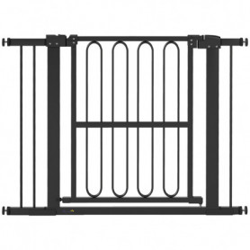 Hundgrind metall svart 76–104×76 cm justerbar med dubbelt låssystem...