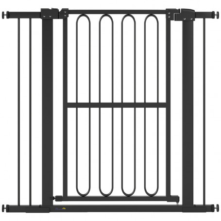 Hundgrind metall svart 76–104×94 cm justerbar med dubbelt låssystem...