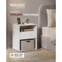 Sängbord 2-pack med 2 Fack, Låda, Integrerad Eluttag / Mobilladdare 35 x 45 x 58.3 cm vit