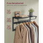 Hatthylla med Dubbel klädhängare och klädstång, Industriell Svart 6...