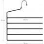 4-pack Byxhängare Galge med 5 stänger i Metall, Halkfri, Svart