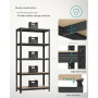 2-pack Förvaringshyllor 875 kg, 90 x 40 x 180 cm Flexibel Layout - Svart