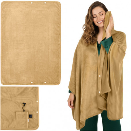 Värmefilt för rygg & axlar – USB, 3 lägen 38–60 °C, 160×90 cm, OEKO...