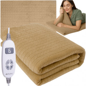 Elektrisk värmefilt dubbel beige 180×130 cm polyester med fjärrkont...