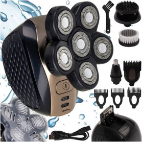 Rakapparat & trimmer 6-i-1 svart för skägg, hår, näsa & öron IPX6 v...