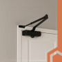 Dörrstängare svart aluminium/järn med arm för dörrar 40–65 kg juste...
