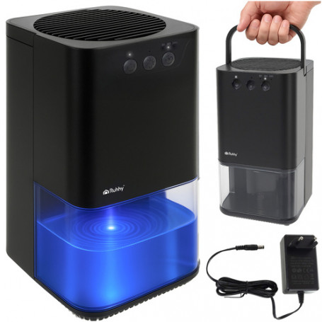 Luftavfuktare svart 1400 ml med LED-belysning, timer & automatisk a...