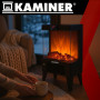 Elektrisk kamin svart 2000W med 3D-eldeffekt, LED-panel, fjärrkontr...