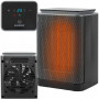 Keramisk värmare KAMINER svart 1500W med LED-display, termostat 10–...