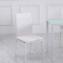 Matstolar Set 4 Konstläder Vit 41 x 50 x 91 cm Med Metallben Och Hö...