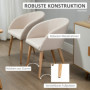 Stolar 2-Set Beige Tyg 55 x 56 x 74 cm Med Armstöd Och Träben För M...
