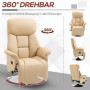 Relax Fåtölj Liggfunktion 360° Rotation med Justerbar Fotstöd 150 k...